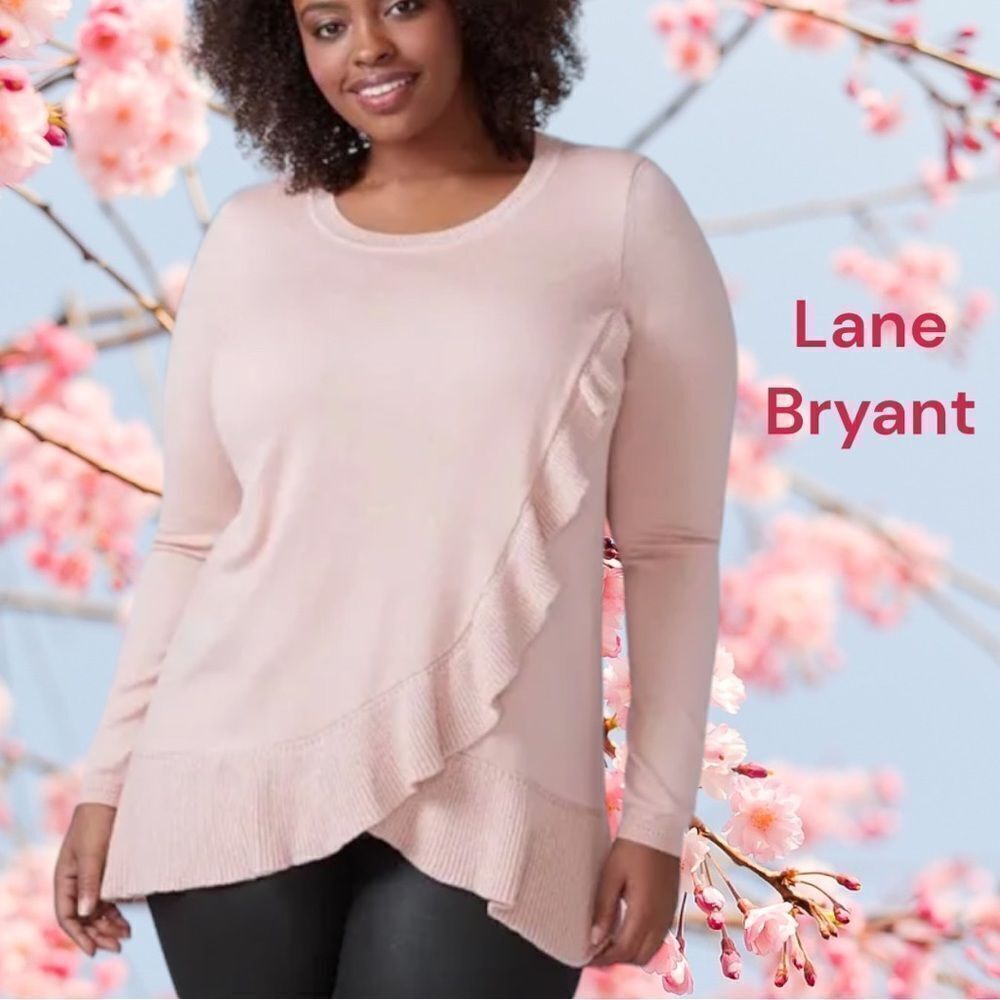 Lane Bryant blush colored ruffled style sweater!